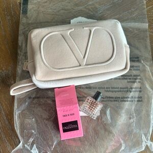 New Valentino Nude Logo Clutch with Born in Roma Perfume